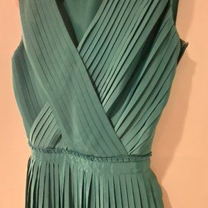 Emerald Green micro-Pleated Dress